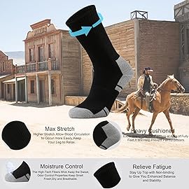 Ortis Men\'s Cotton Cushion Crew Socks Moisture Wicking Breathable Thick Warm Thermal for Athletic Heavy Duty Work Boot(BlackGrey XL 3P)