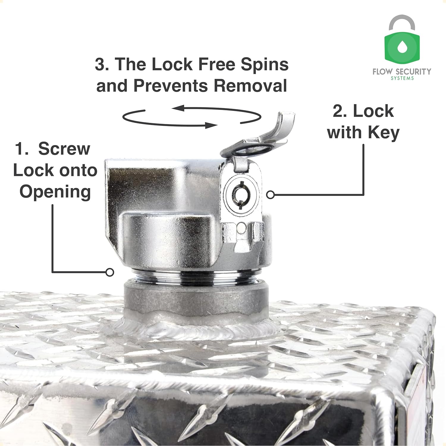 The Flow Security Systems Non-Vented Locking Cap for Heating Oil, Reefer, Transfer, and Above Ground Commercial Fuel Tanks | Prevents Theft & Fuel Vandalism | FSS 750 | Quick Fill Thread - 1CT