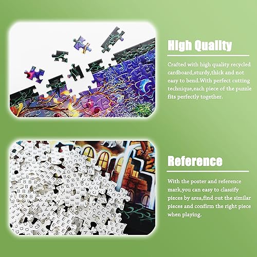 Miniatura 5 de MISITU Rompecabezas de 1000 piezas para adultos, rompecabezas difíciles desafiantes, regalo de Navidad, cumpleaños, juguetes de ciudad de gnomos,