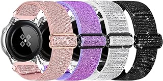 20mm Adjustable Stretchy Watch Band Compatible With Samsung Galaxy Watch Active 2 44mm 40mm/Active 40mm/Galaxy Watch 3 41mm/Galaxy Watch 42mm/Galaxy Watch 4 44mm 40mm/Galaxy watch 5 44mm 40mm/Pro 45mm