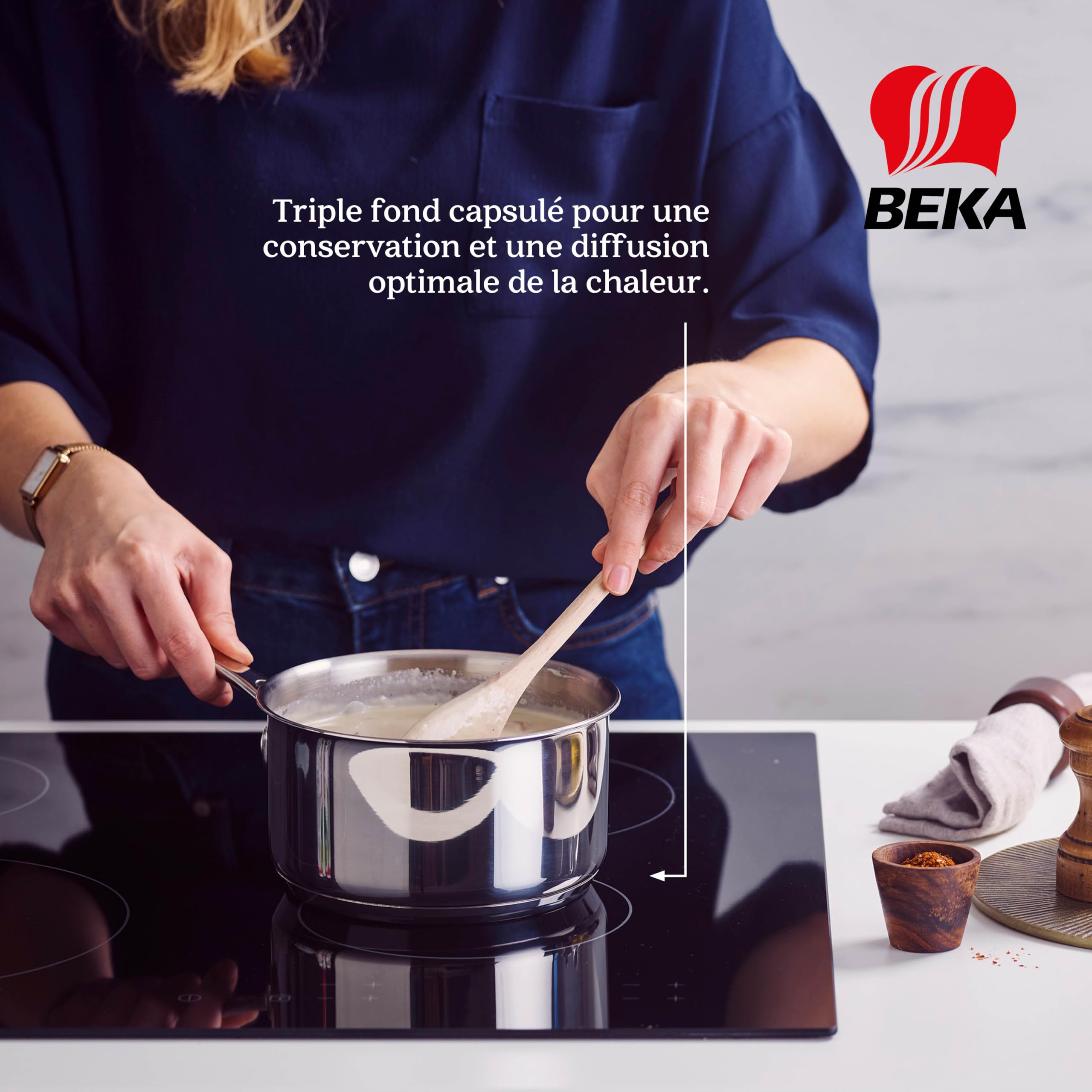 Beka Chef Cacerola Acero Inoxidable 16 cm con Tapa