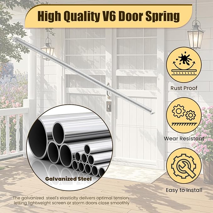 Resorte para puerta V6, 15.7 in x 1/2 in acero galvanizado miniatura 5