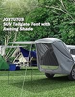Vista 2 de JOYTUTUS - Tienda de campaña para puerta trasera de SUV con toldo, toldo para techo de auto y postes, tienda de campaña resistente al agua