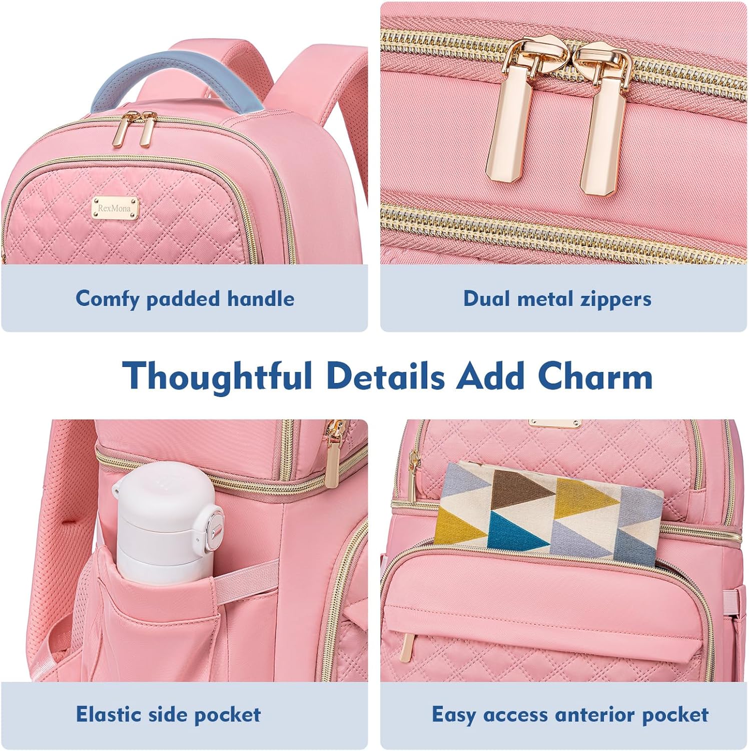 Backpack Cooler Lunch Backpack Double Decker Lunch Box,Insulated Backpack Lunch Cooler Bag, Lightweight Leakproof Lunchbox Backpack for Women Men to Travel,Picnic,Hiking,Beach,Camping - Image 6