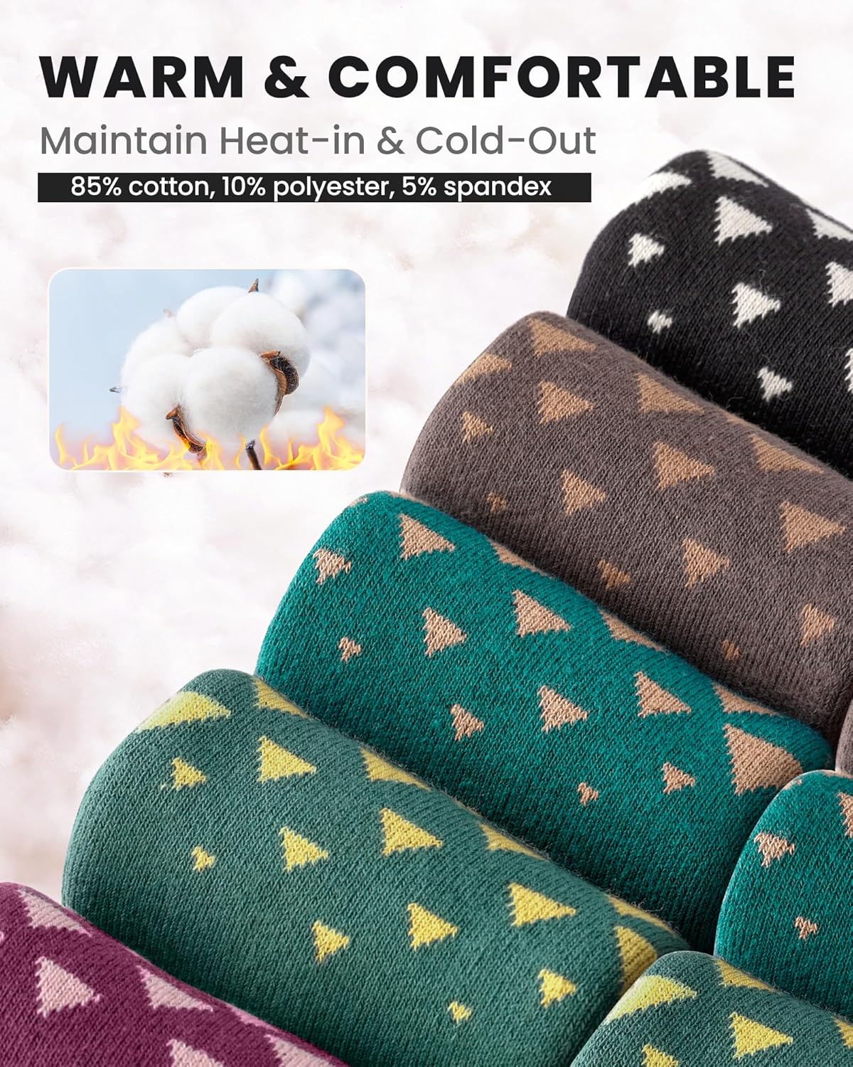 OutdoorMaster Update Ski Socks, 2 Pack Snowboarding Socks for Men & Women, Thermal Winter Warm & Breathable, Over The Calf - Image 3