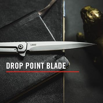 COAST Founder's Collection LX530 ORIGIN, Gentleman's EDC Folding Pocketknife, Flip Tab, Frame Lock, Pocket Clip, Stainless-Steel, Silver