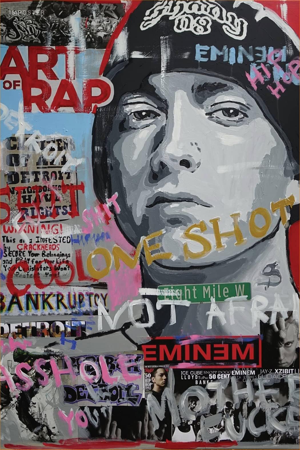 IMPOSTER Eminem Music Poster - The Rap God Exclusive Artwork Collection | 300GSM Paper, No Frame, No Sticker, 12x18 inches, Design 8 ,multicolor
