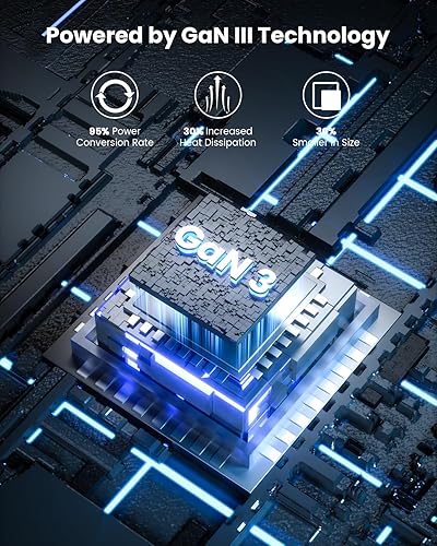 Miniatura 4 de GEEKERA Cargador USB C, estación de carga rápida de 6 puertos de 160 W con 4 USB-C + 2 USB-A, concentrador de bloque de pared de carga multipuerto