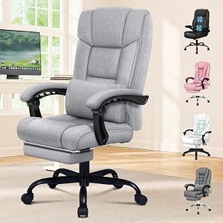 ALFORDSON Ergonomischer Bürostuhl Chefsessel, 150° Liegeposition,Grau