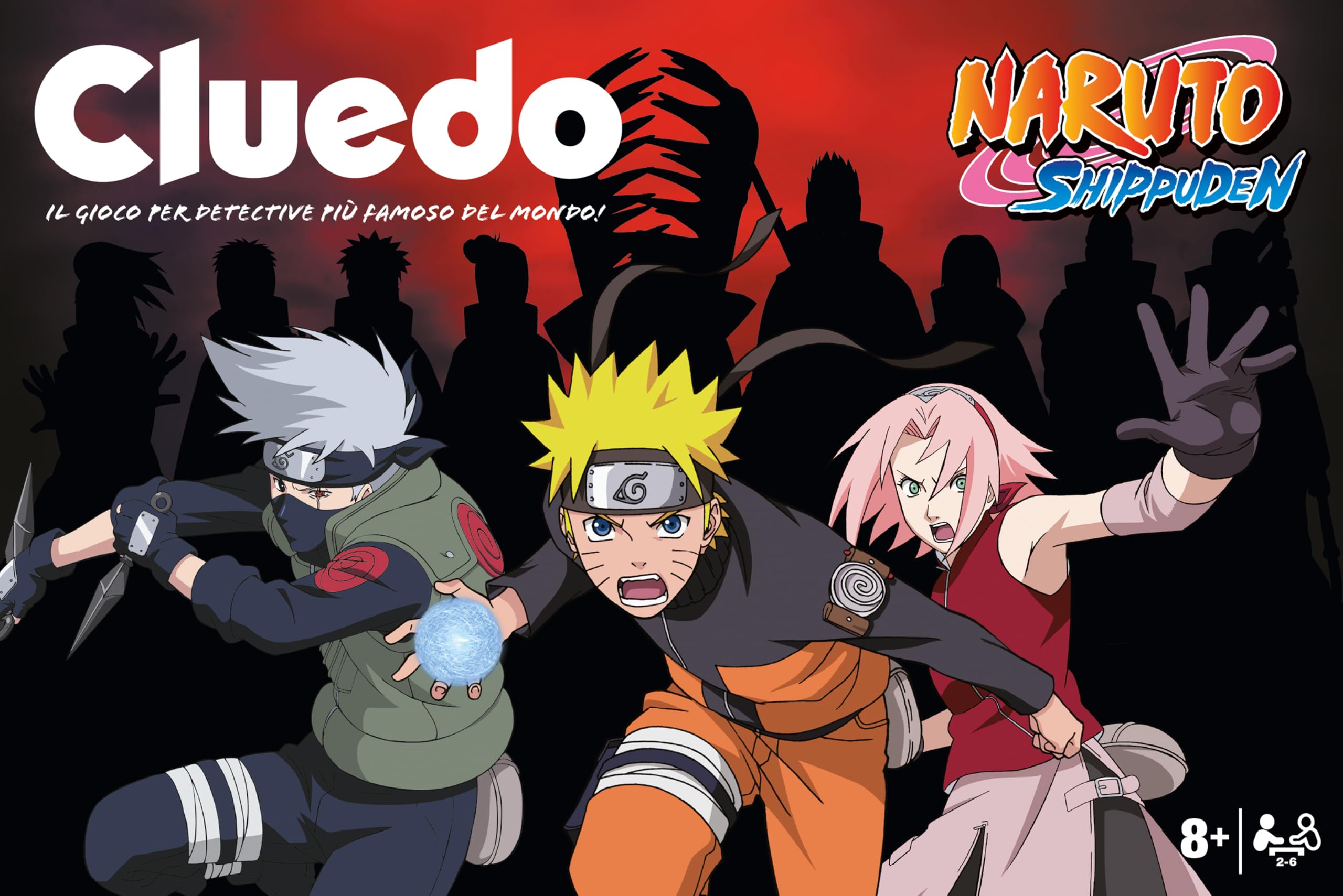 Winning Moves Cluedo Gioco da Tavolo Italiano Naruto - Giochi da Tavolo Adulti e Bambini, per 2 a 6 Giocatori, Giochi da Tavolo Bambini 8 Anni