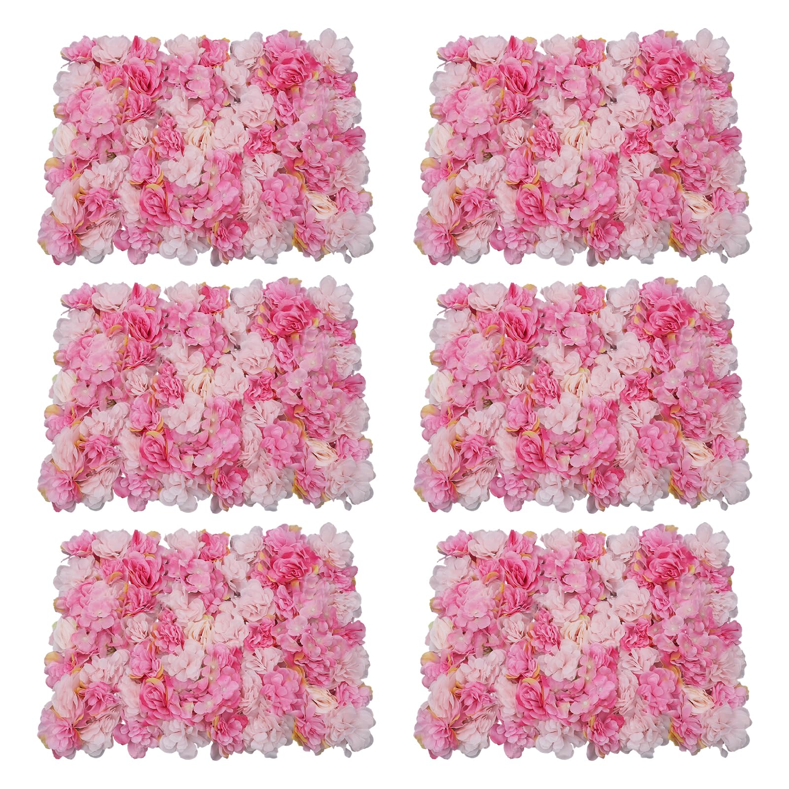 Künstliche Blumenwand 6PC Blumen Kunstblumen Rosenwand Gefälschte Blumenwand für Wohnzimmern Hochzeitsfotografie Hintergründe und Festliche Party Veranstaltungen Blumen Wand 60 × 40 cm