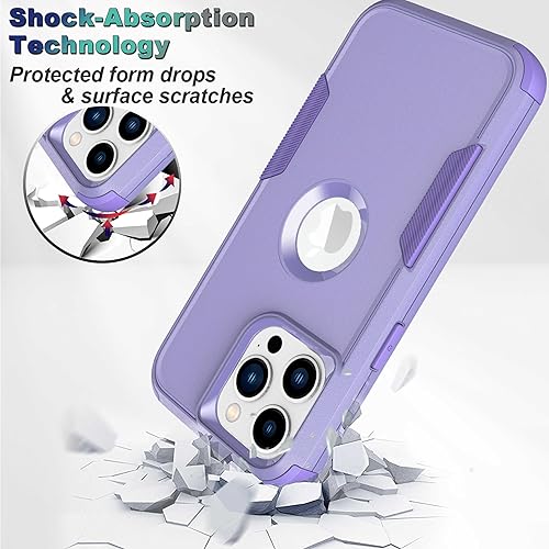 Miniatura 9 de Guirble Funda para iPhone 15 Pro Max, 2 protectores de pantalla de vidrio templado, a prueba de caídas de 10 pies, antideslizante, a prueba de