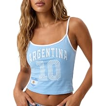 Argentina Tank Top Women Puerto Rico Shirt Crop Top Jersey Summer