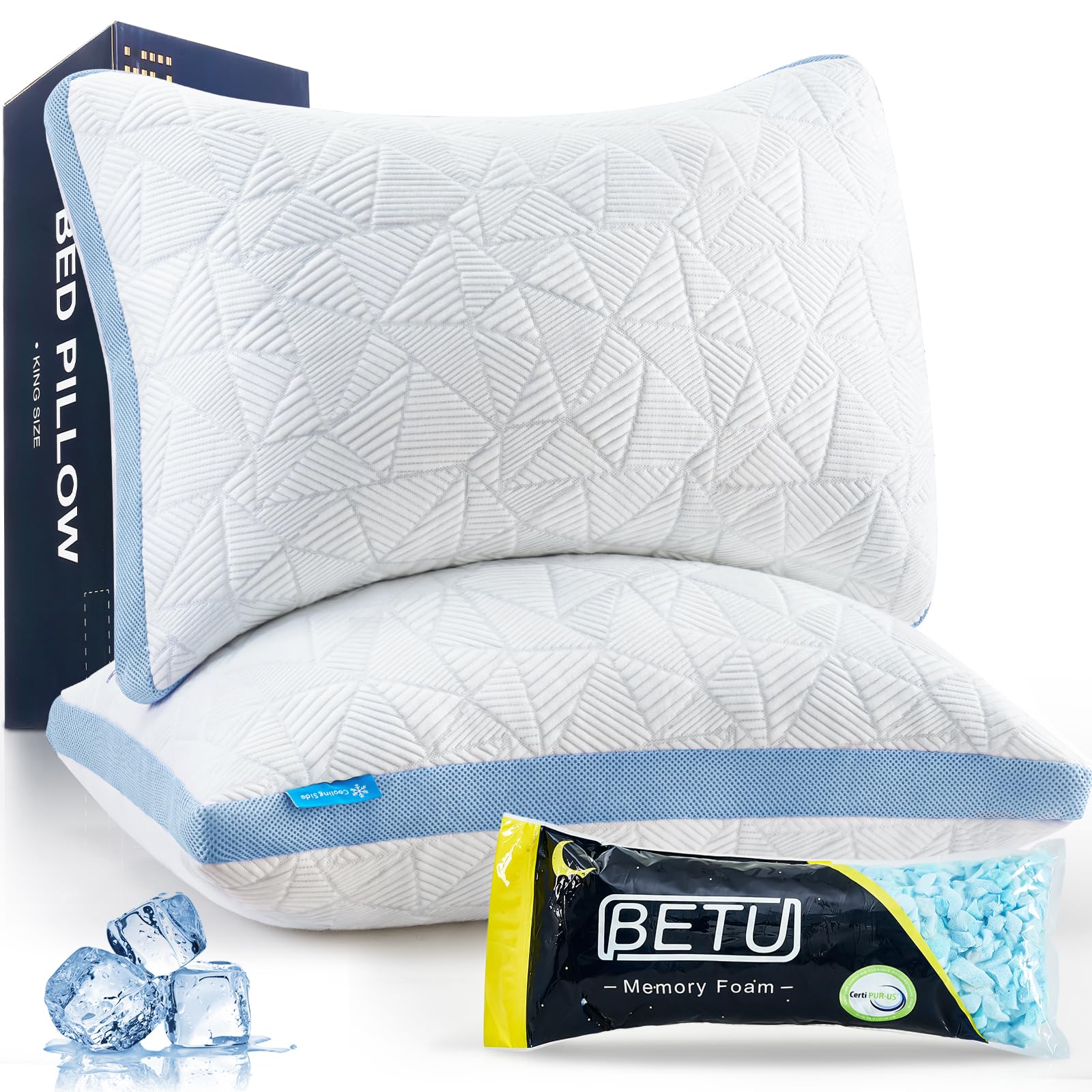 BETU Blue Pillows Standard Size Set of 2