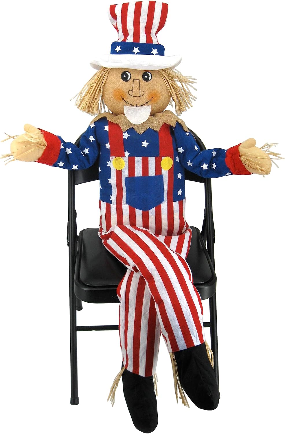61" Large Uncle Sam Scarecrow Sitter Independence Day 4th of July Patriotic Decoration
