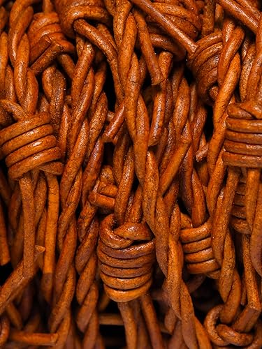 Miniatura 3 de Alambre de púas artificial hecho de cuero para temática de vaquero suministros de decoración de fiesta occidental - Carrete de 33 pies por Cords