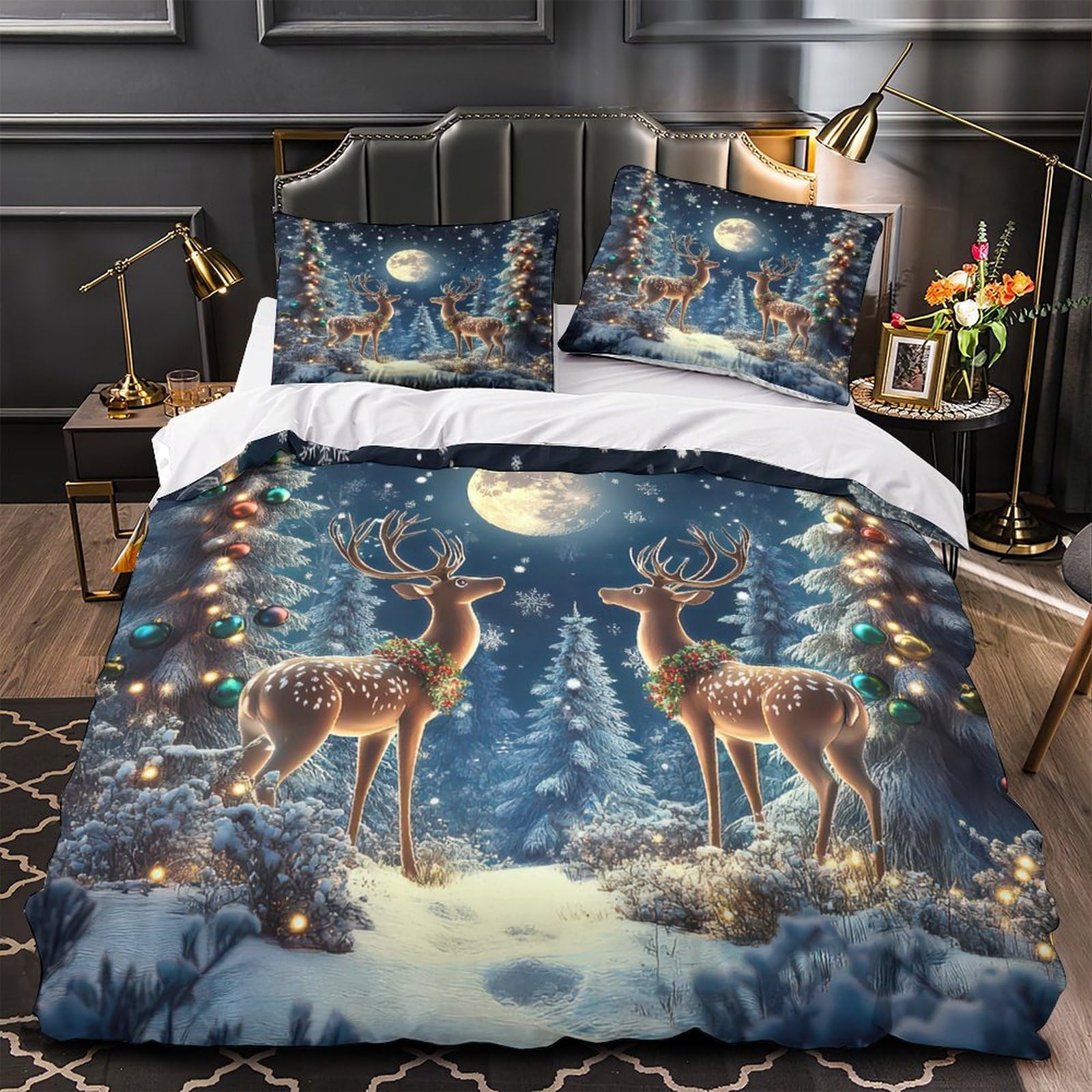 Parure de lit de Noël 3D imprimée pour des nuits d'hiver cocooning