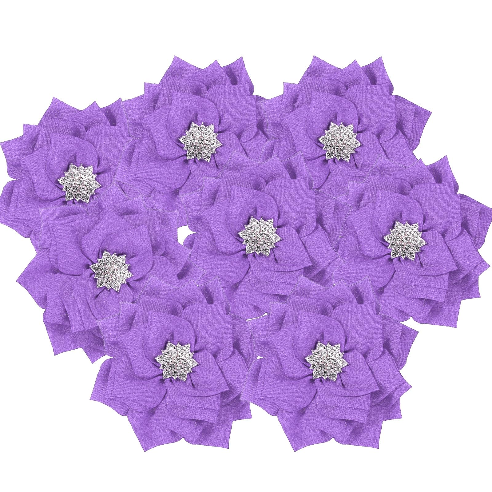 PATIKIL 3 Inch Rhinestone Pearl Chiffon Flower