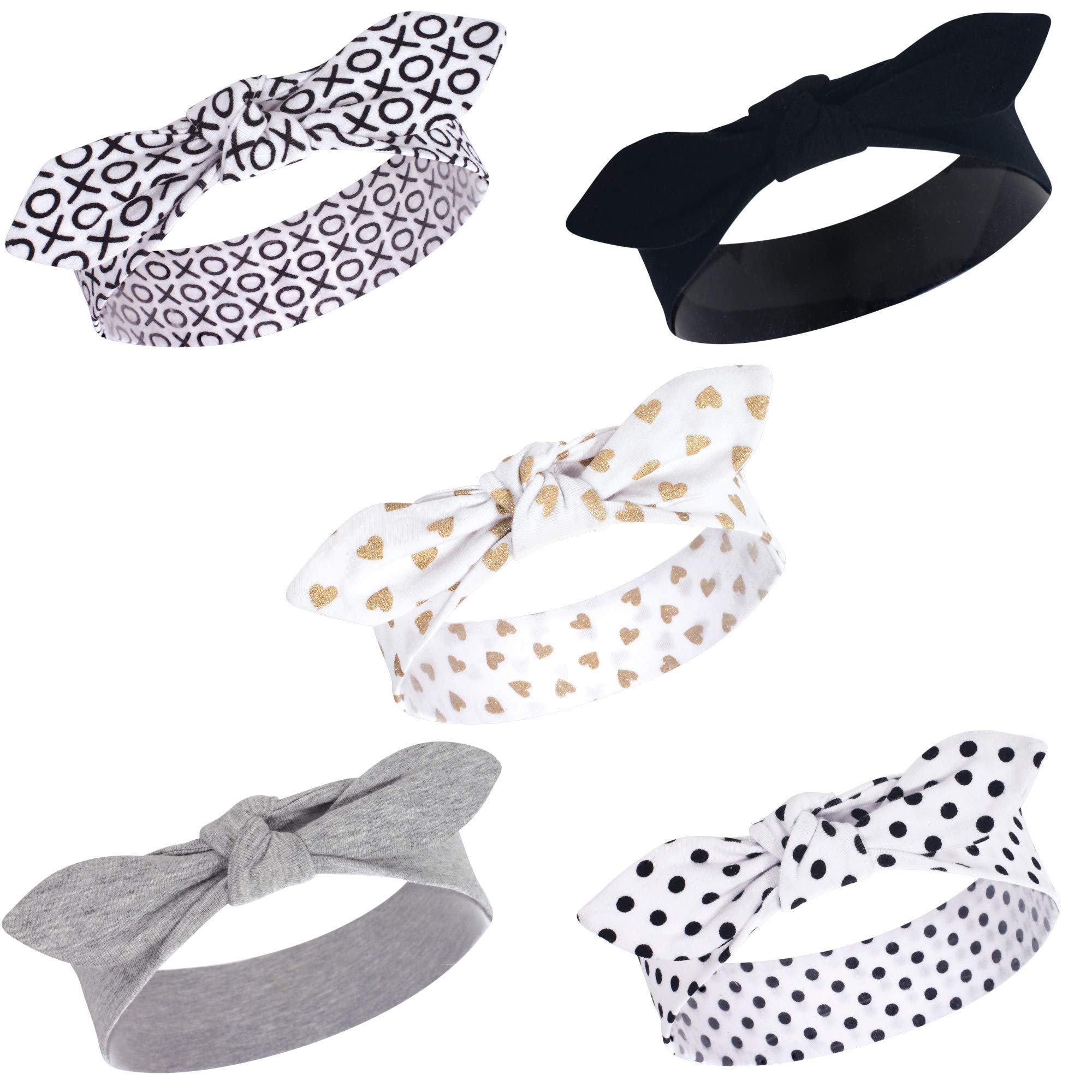 Hudson Baby Cotton and Synthetic Headbands, Size 0-24 Months