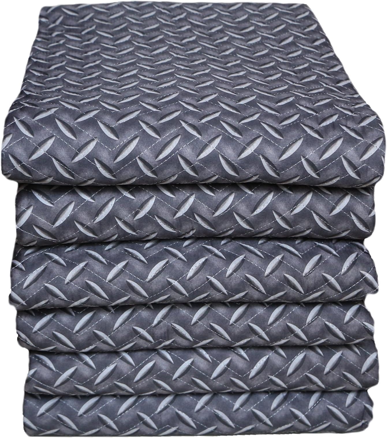 Supreme Moving Blankets, Ultra Thick, Double Batting, Colorfast - 6 Pack, 72" x 80",65-70 Lbs/dozen, Black/Blue