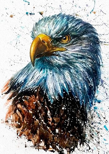 7Dots Art. Wild Animals. Impresión artística de acuarela, póster de 8 x 12 pulgadas (A4) en papel de acuarela grueso de arte fino para sala de