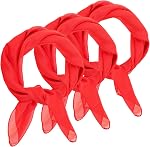 Jmkcoz 3 Pcs 50s Chiffon Scarf Sheer Square Neck Head Scarf for Women Girls Hip Hop 1950s Party Halloween Costume