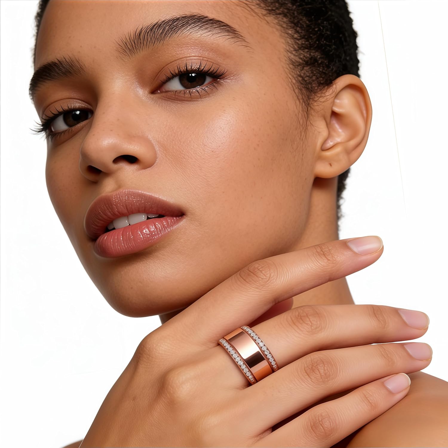 3-Pack 14K Gold Plated Stacking Rings for Oura Ring Gen 4/Oura Ring Gen 3, Cubic Zirconia Simulated Diamond Oura Stack Rings for Women, Golden image 3