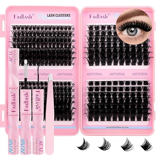 Miniatura 8 de Racimos de pestañas individuales, bandeja mixta, rizado D, extensiones para colocar en casa (40D-0.07 mm-D, 15/32 de pulgada-45/64 de pulgada)