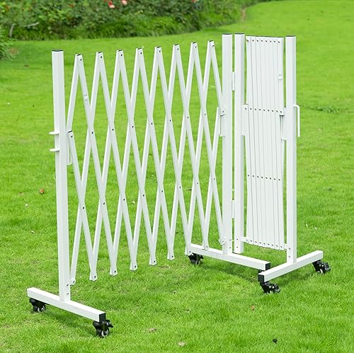 Miniatura 2 de Puerta de barricada extensible de metal, diseño giratorio, puerta de barrera de seguridad móvil, puertas de acordeón para interiores y exteriores,