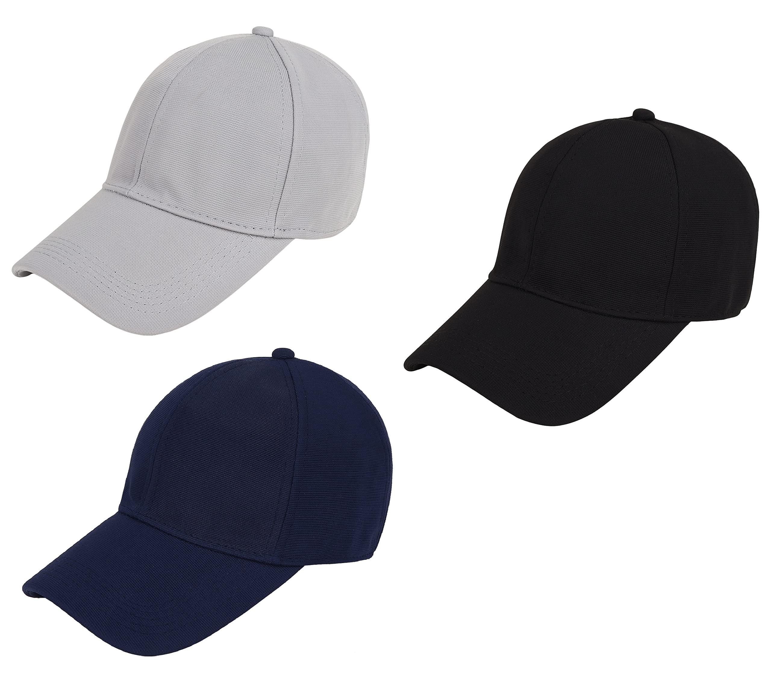 zacharias Men's Polycotton Flexi Stretch Fit Closed Back Cap fcc-04 (Pack of 3)-picture-16