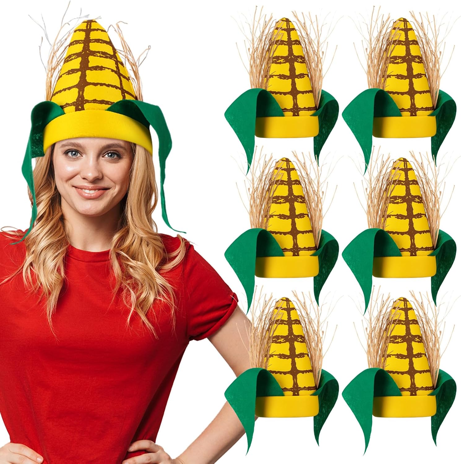 Berlune Funny Corn Hats Corn Cob Hat for Adults Thanksgiving Party Accessories