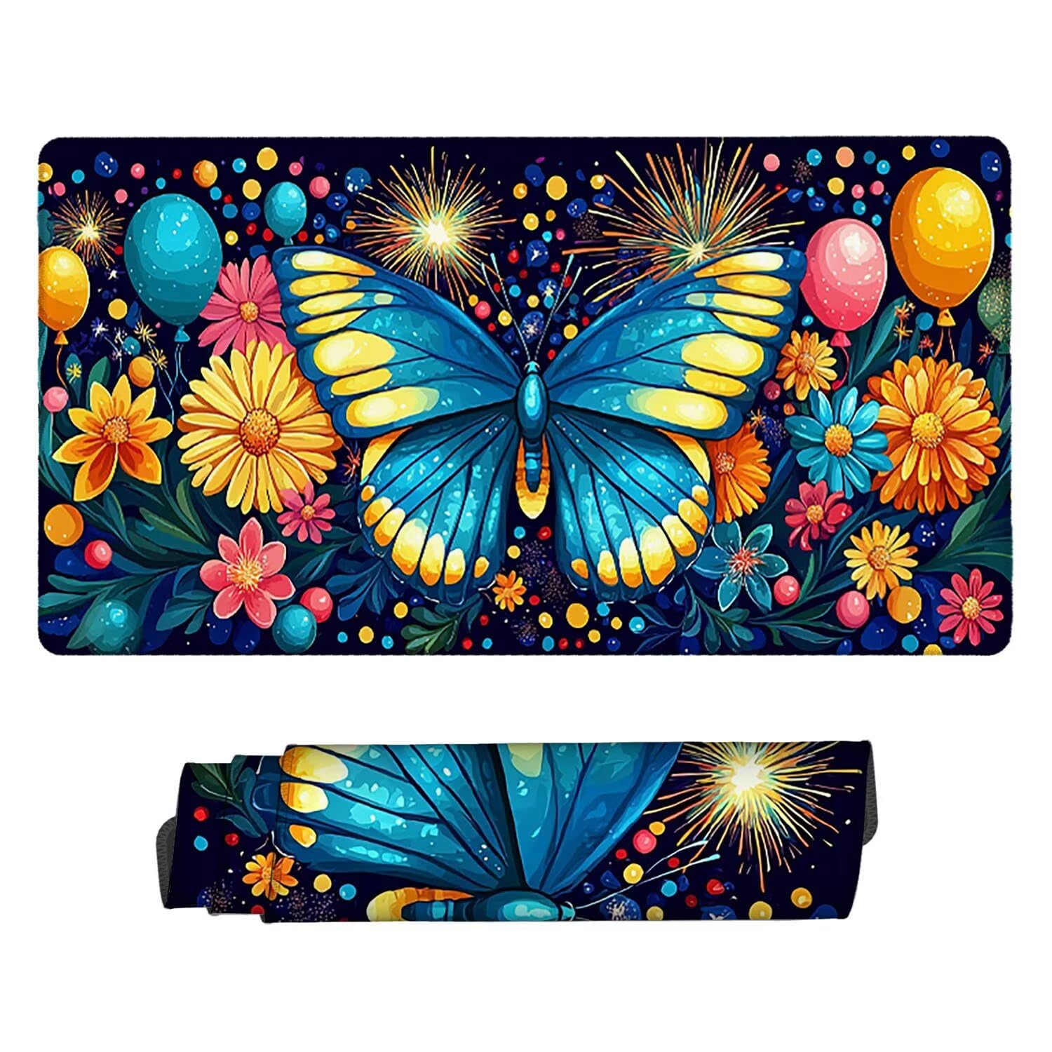 Podkładka pod mysz do gier, 1600 x 800 mm, XXL, duża gamingowa podkładka pod mysz, wodoodporna podkładka pod mysz, długa podkładka na biurko z przeszytymi krawędziami, mata na biurko z gumową podstawą