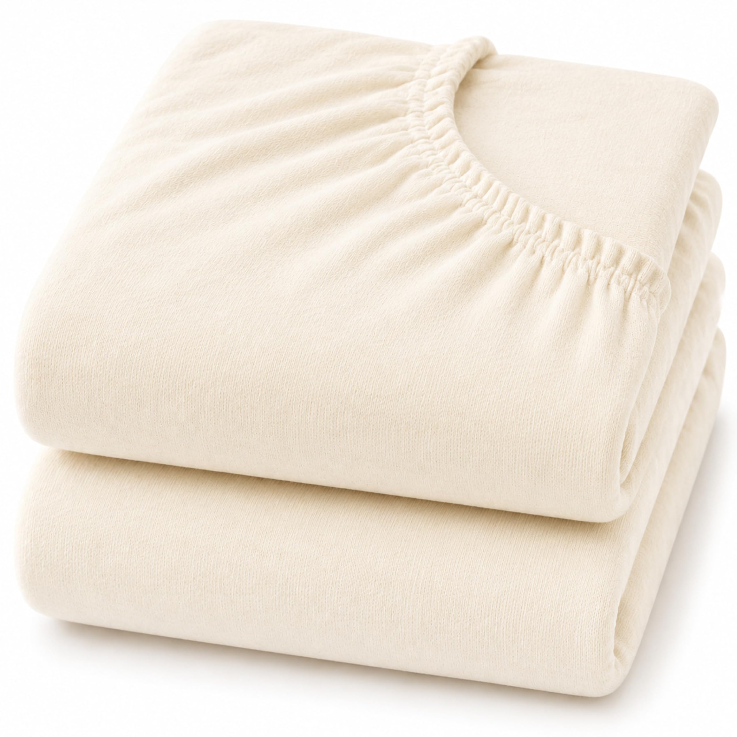 Dudu N Girlie 2 Pack Cot Bed Fitted Sheets 140x70cm Cream 100% Cotton Jersey Soft Toddler Bedding