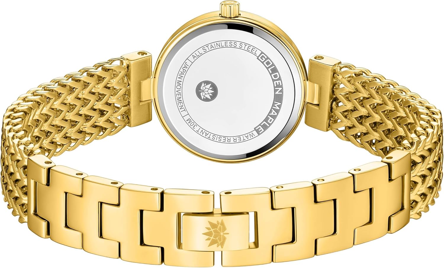 GOLDEN MAPLE Dainty Gold Watch for Women: Mother of Pearl Dial with Diamond Time Markers, Adjustable Bracelet and Stylish Watch Box - Image 5