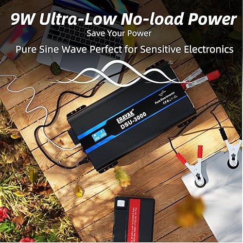 Miniatura 10 de Erayak Inversor de onda sinusoidal pura de 2000 W, 12 V CC a 110 V, 120 V, convertidor de CA para el hogar, RV, camión, inversor de energía solar