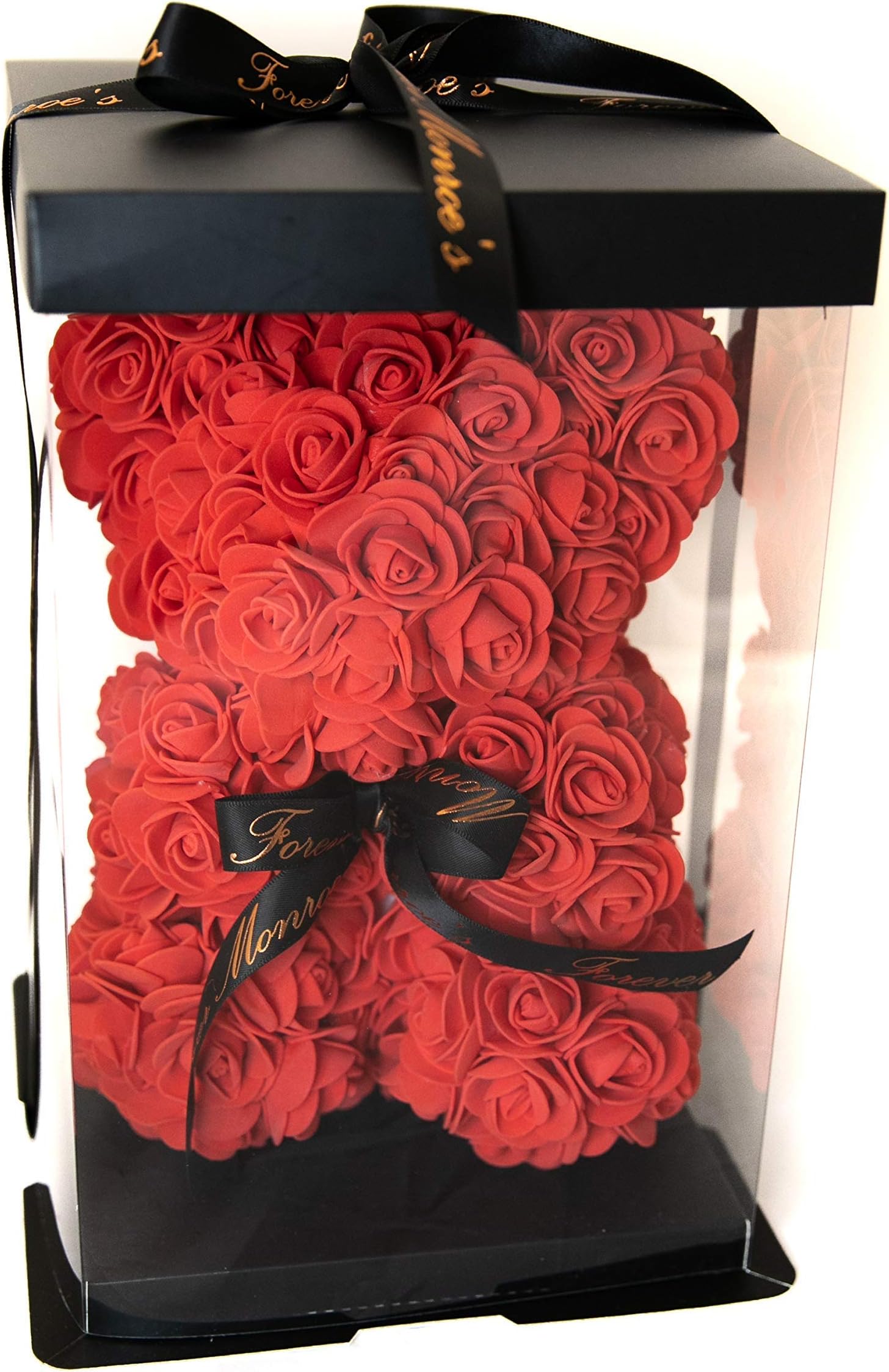 Forever Monroe's Rose Teddy Bear, Girlfriend Valentines Gift, Bear made out of Roses, Red Rose Foam Bear