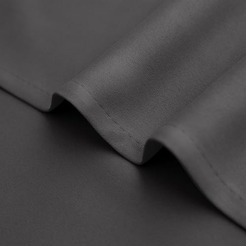 Miniatura 7 de Mrs.Naturall Juego de 2 cortinas de cenefa gris oscuro para ventana de cocina, paquete de 2 cenefas opacas para oscurecimiento de habitación,