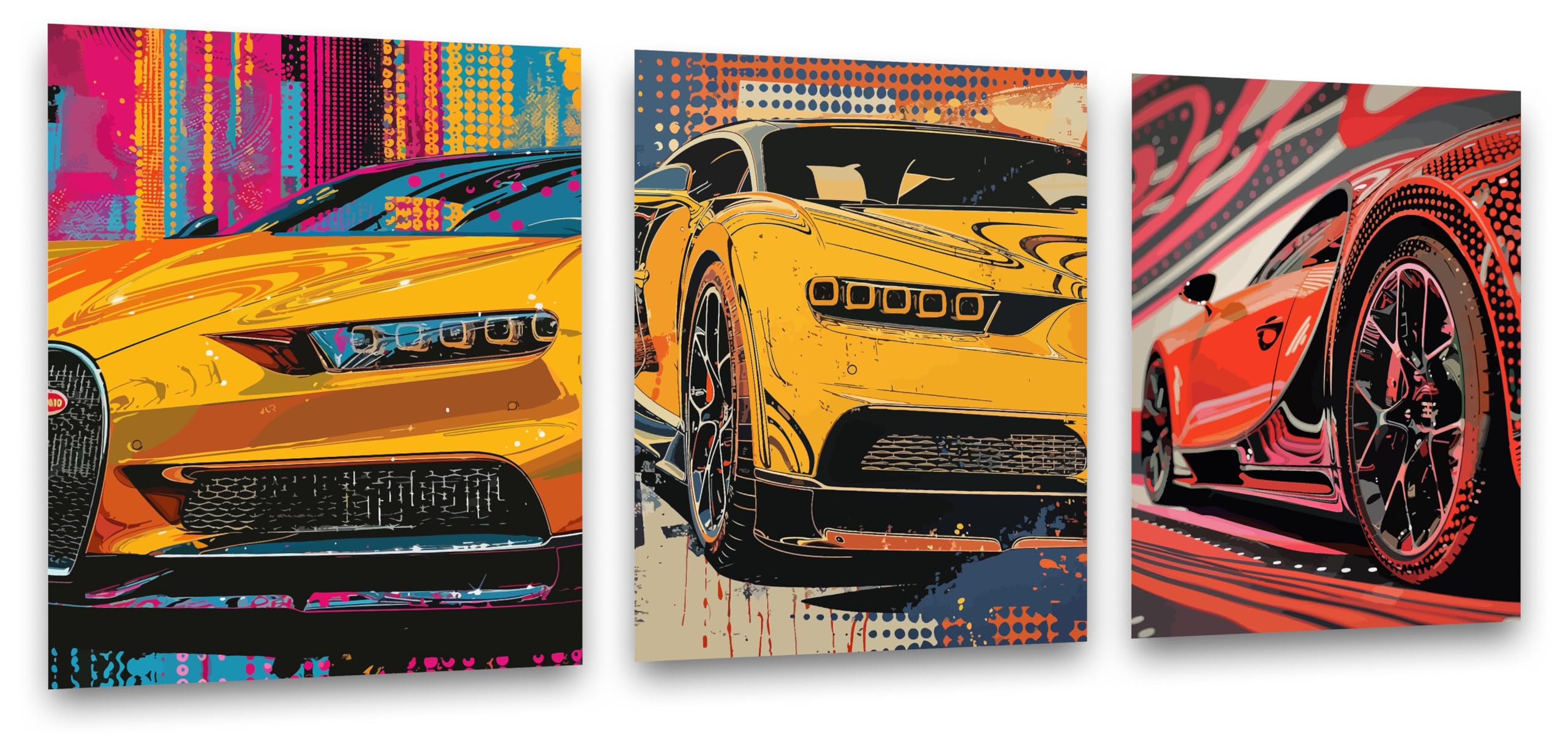 Inspirational Wall Art Co.Inspirational Wall Art Co. - Explore | Set of 3 Bugatti Chiron Poster - Car Posters for Boys Room - Car Wall Decor - Car Room Decor - Car Posters for Men | 8x10 Inches Unframed