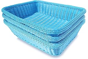 EverWare Rectangular Thick Trim Storage Basket in Blue