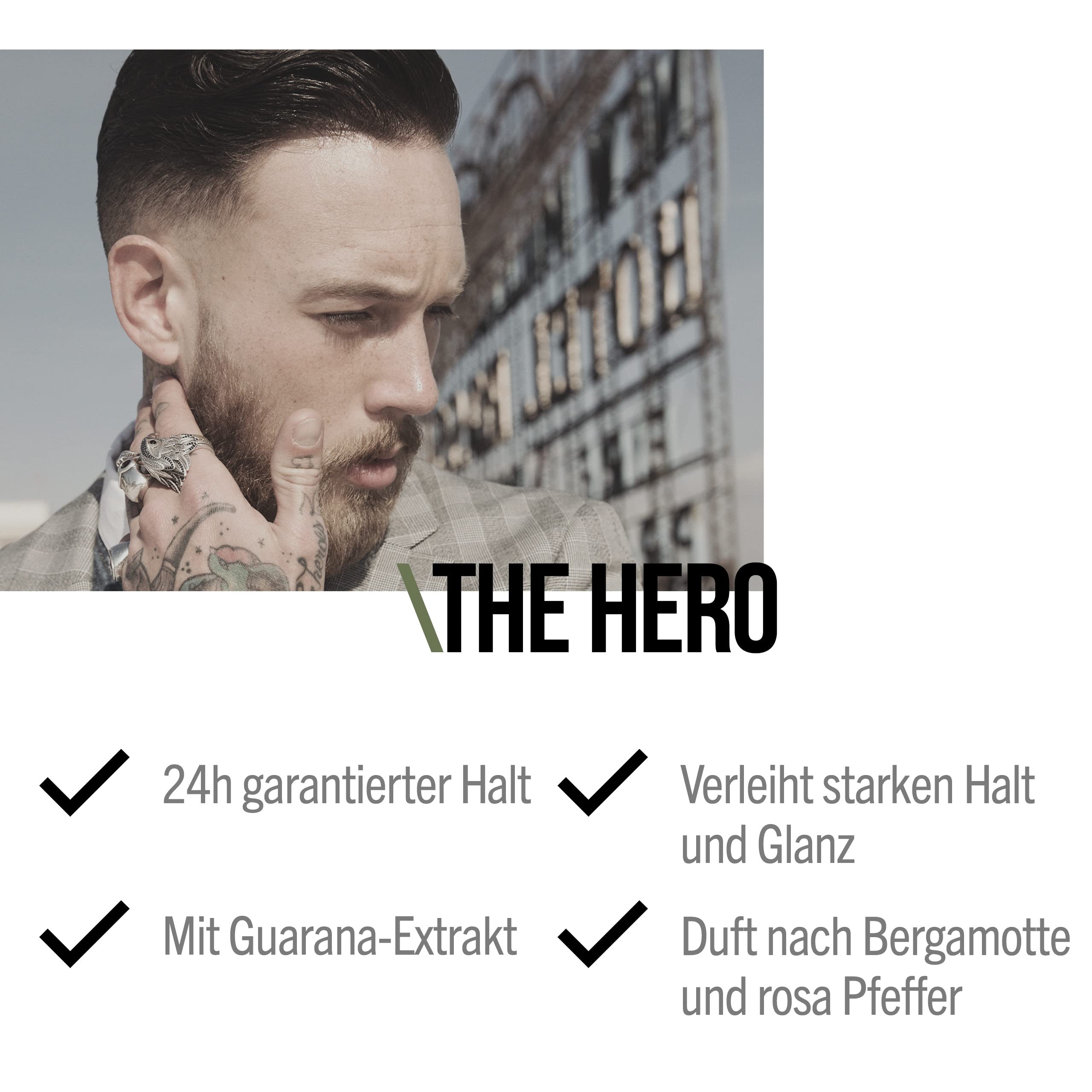 SEB MAN THE HERO – remodellierbares Haargel mit starkem Halt bis zu 24h – Styling Gel mit glänz