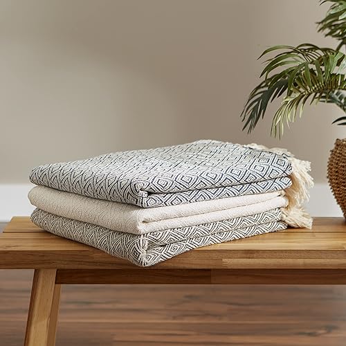 Miniatura 6 de DII - Manta tejida con diseño de campo de diamantes