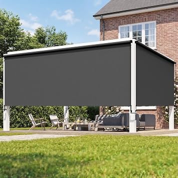 Integrated 6W x 6H Outdoor Roller Shade for Sun & Privacy Protection