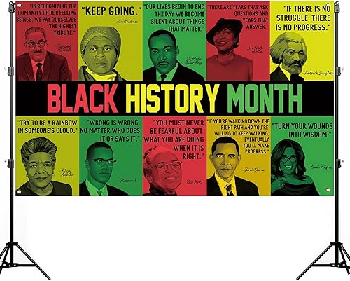 Miniatura 2 de Nepnuser Decoraciones del mes de la historia negra, telón de fondo de cabina de fotos afroamericana, orgullo negro, gente famosa, escuela, aula,