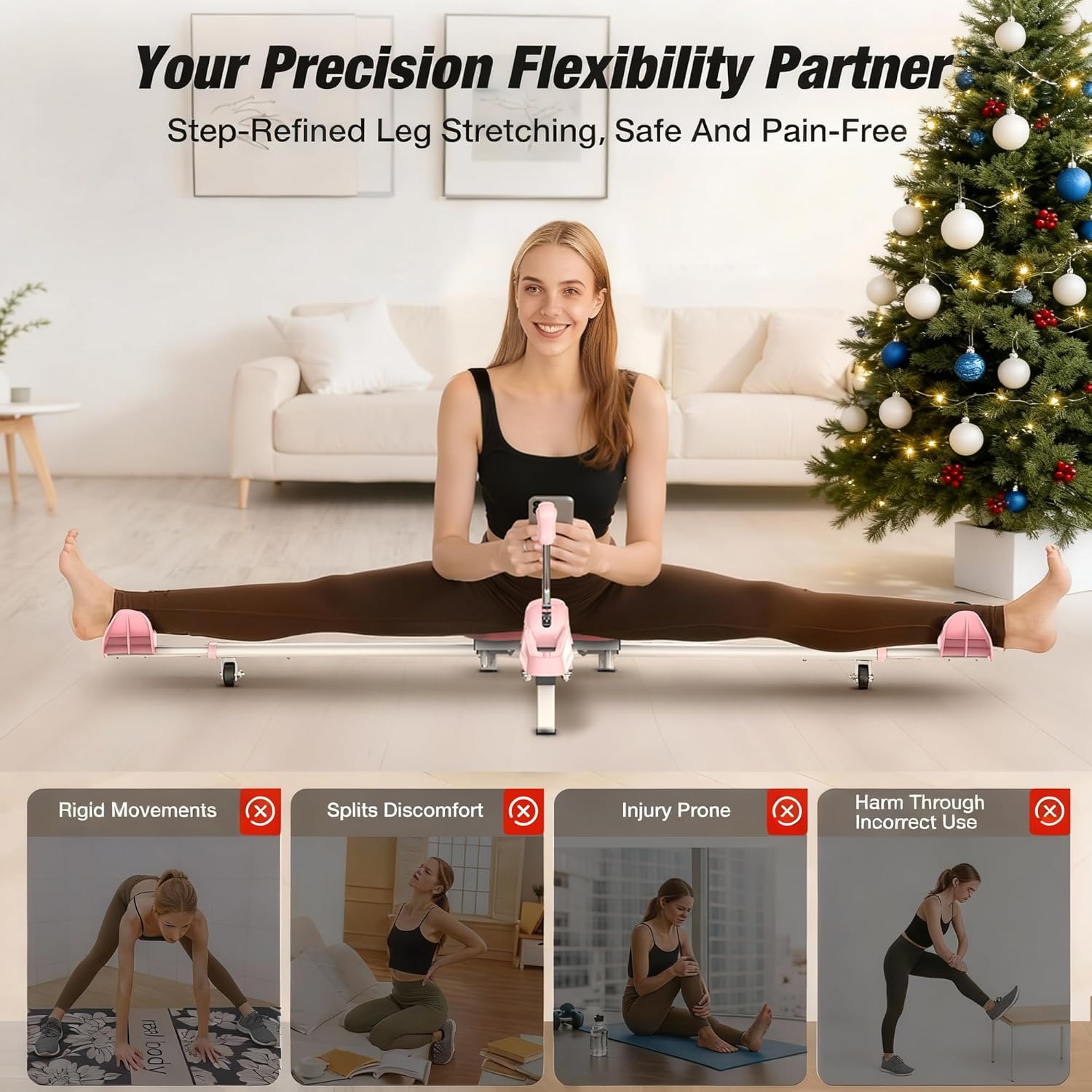 WARMOUNTS Split Machine, Leg Stretcher Split Machine for Flexibility, Adjustable 0-190° Leg Stretching Equipment Suitable for Ballet Yoga, Dance and Gymnastics, 330lb Capacity
