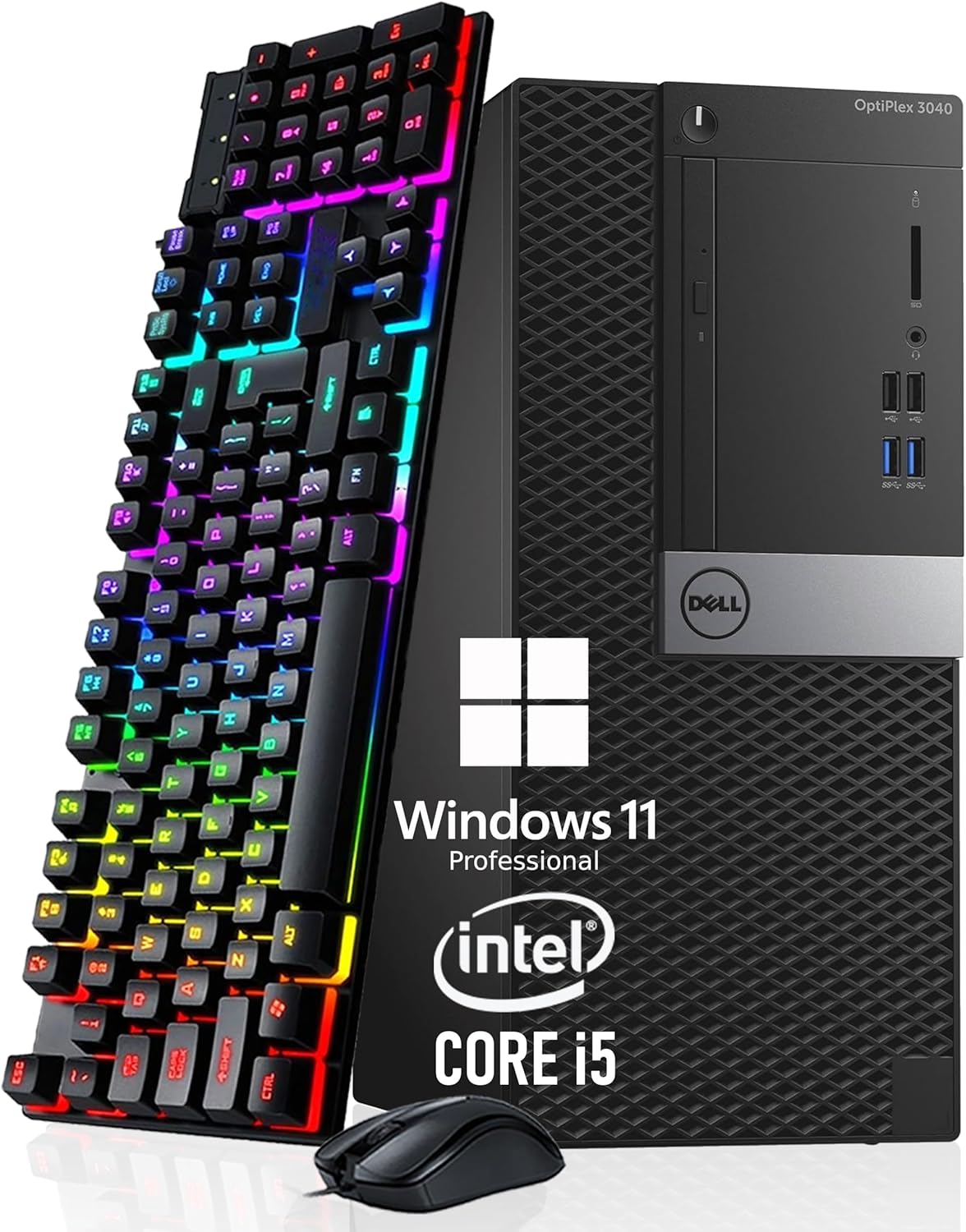 Dell OptiPlex 3040 Mini Tower Computer Desktop PC, Quad-Core i5-6500 up to 3.6 GHz, 16GB RAM, 256GB SSD, Keyboard and Mouse, WiFi, BT, Windows 11 Pro (Renewed)