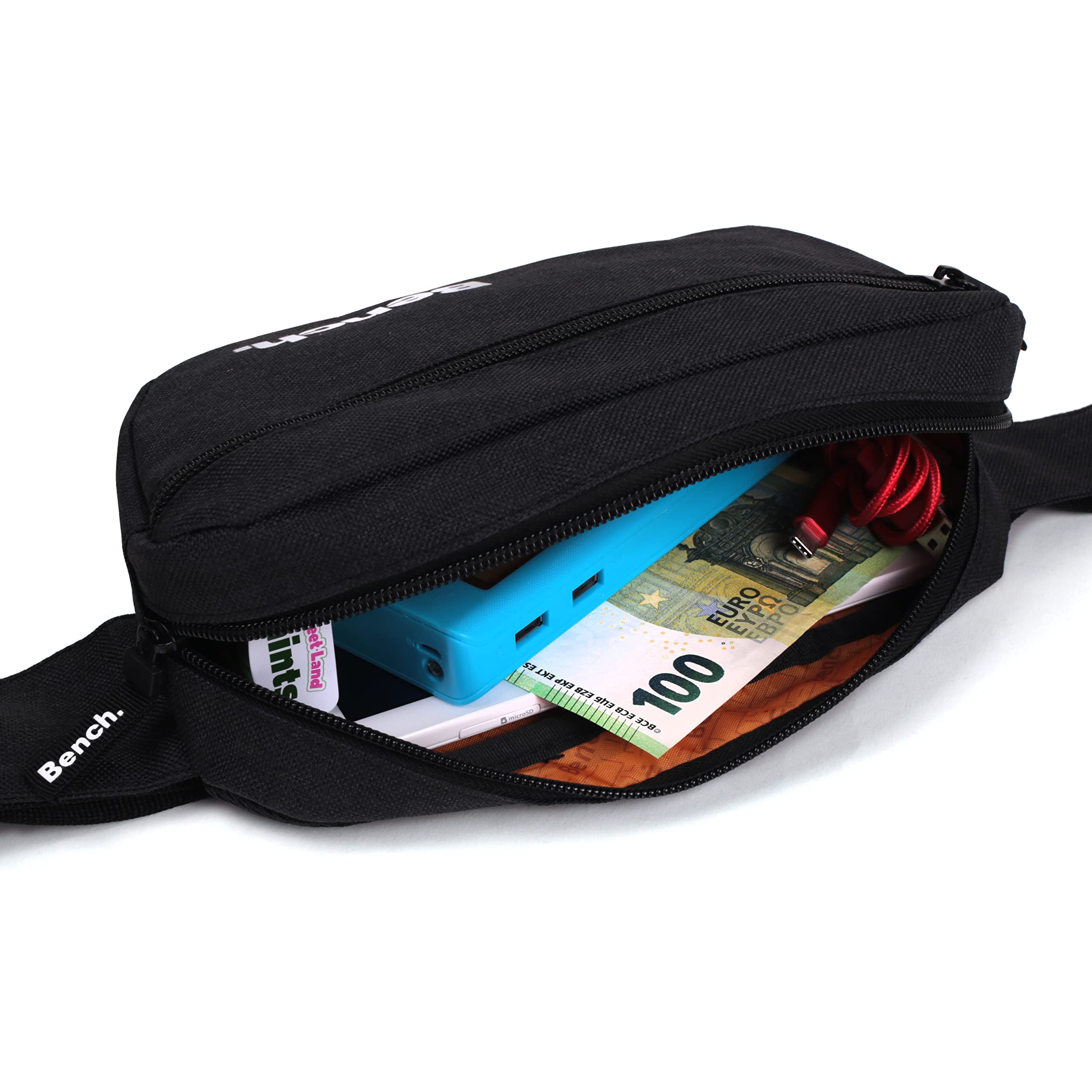 Bench Classic Unisex Bauchtasche - Gürteltasche & Hüfttasche für Damen und Herren, Handytasche, Schwarz, 23x13x6 cm