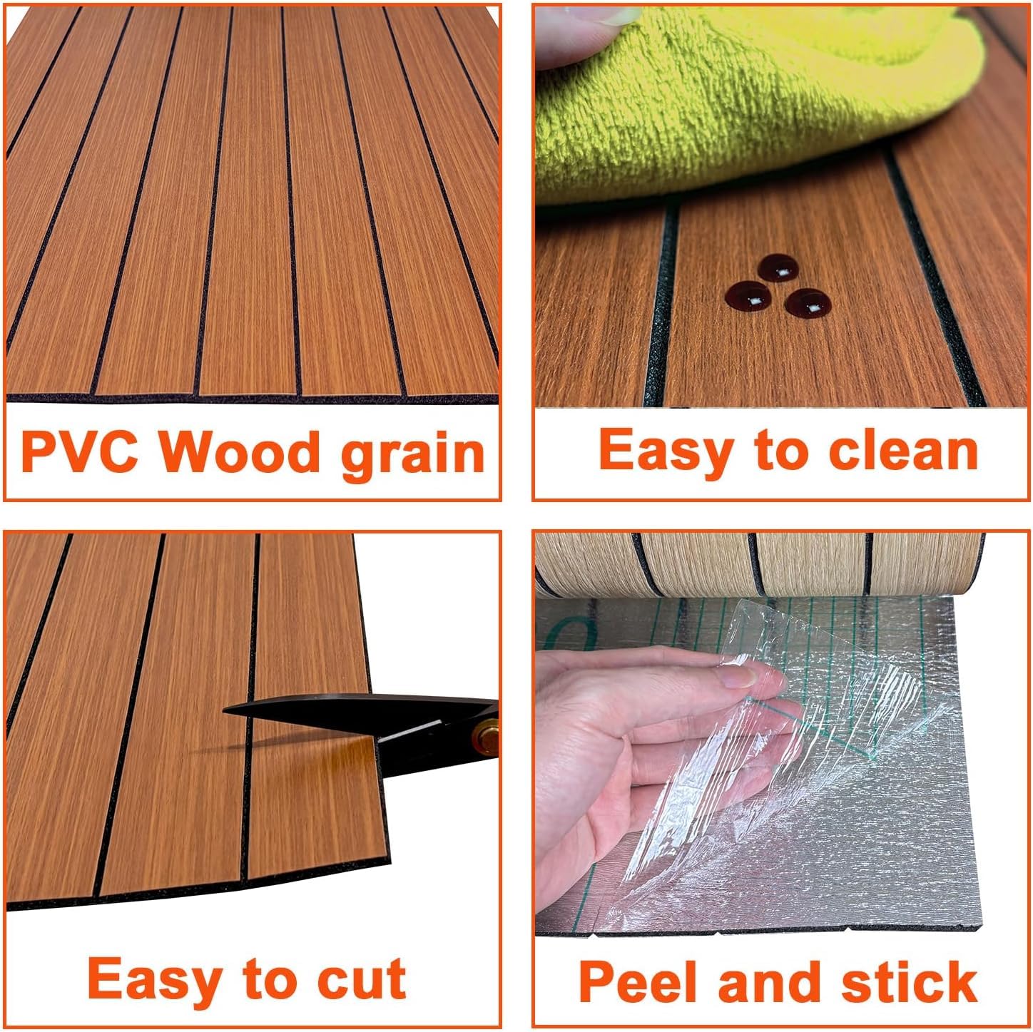 AMIGO Pannelli in Legno Impiallacciato Autoadesivi,1,2 m²-1 pezzo 300 x 40 x 0,3 cm Pannelli murali 3D effetto legno, Soggiorno, Ufficio, Rovere Scuro