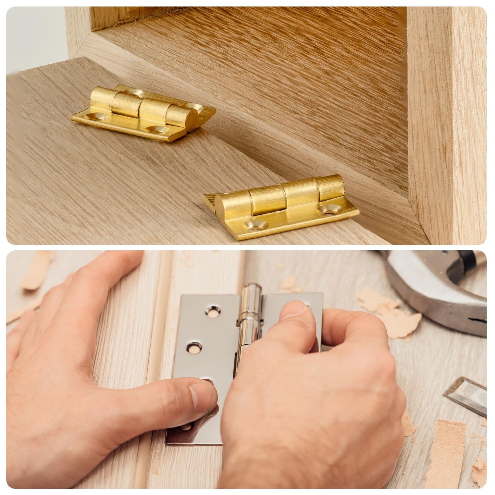 Cerniere Per Scatole Cerniere Pieghevoli 270° 20 Pezzi - Cerniere Mobili Oro Con Viti Per Falegnameria Ricambi Falegnameria - 5