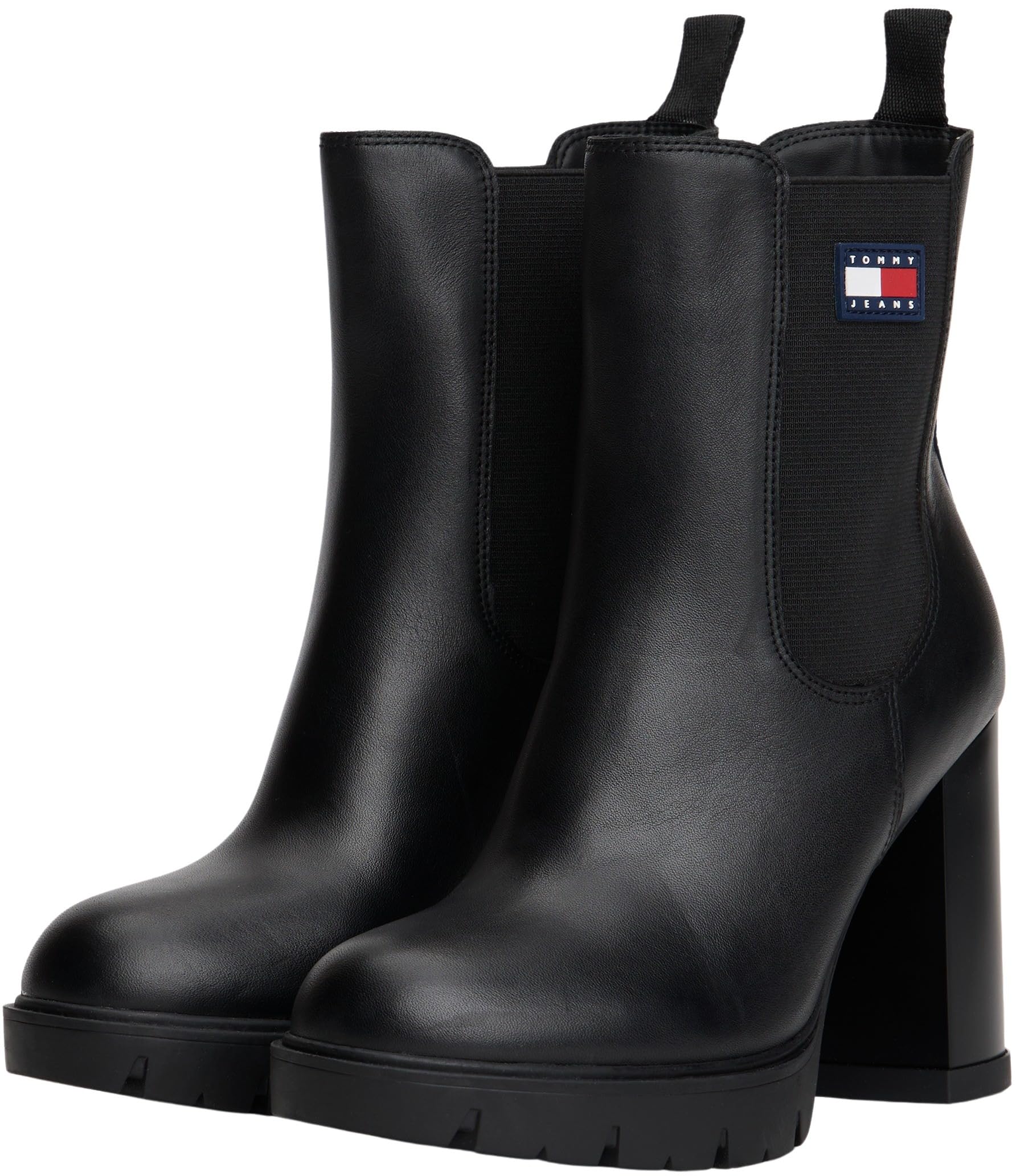 Tommy Jeans Donna Stivali Mezza Gamba Leather con Tacco