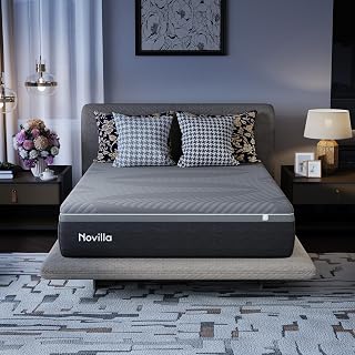 Novilla AiryFlow 12" Queen Gel Memory Foam Mattress - Cooling Tech, Medium Firm Spinal Support, CertiPUR-US, Bed in a Box